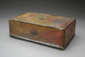 Wooden box covered with paper