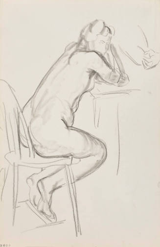 Untitled (Female Nude Seated on a Chair)(verso: Bending Female Nude)