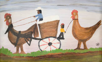 Double Rooster Pullin' a Cart