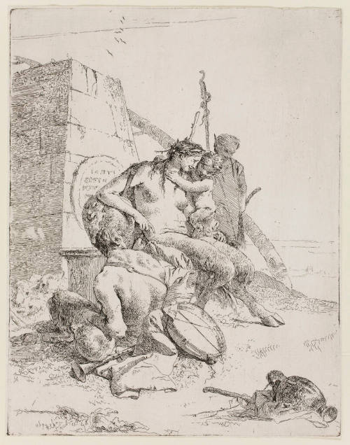 Satyr Family Beside a Truncated Obelisk