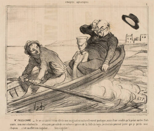 The Rowboat Passenger; Croquis Aquatiques "M. Prudhomme"