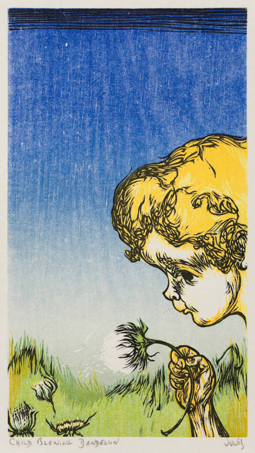 Child Blowing Dandelion