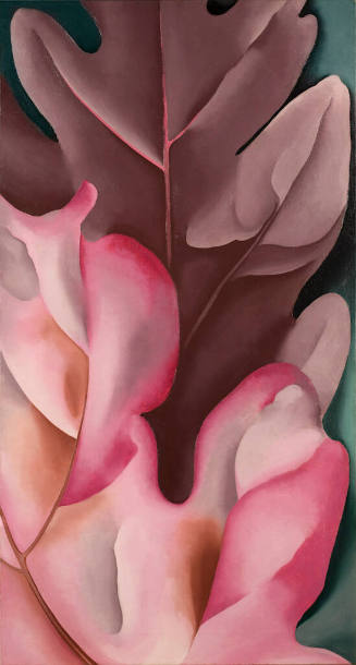 Oak Leaves, Pink and Grey